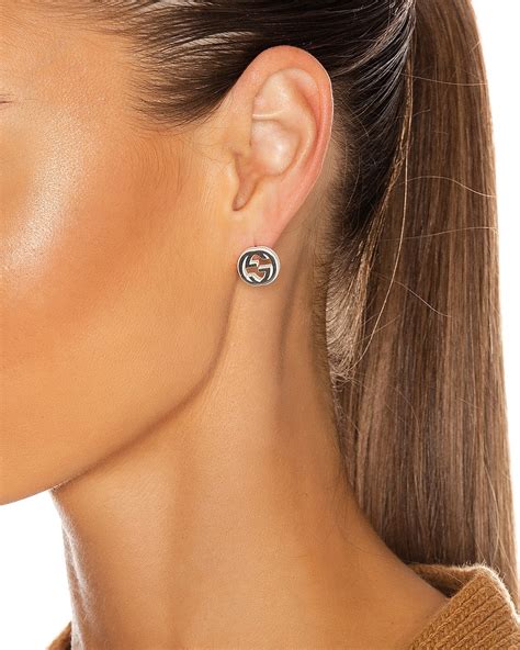 gucci silver g earrings|Gucci silver earrings for women.